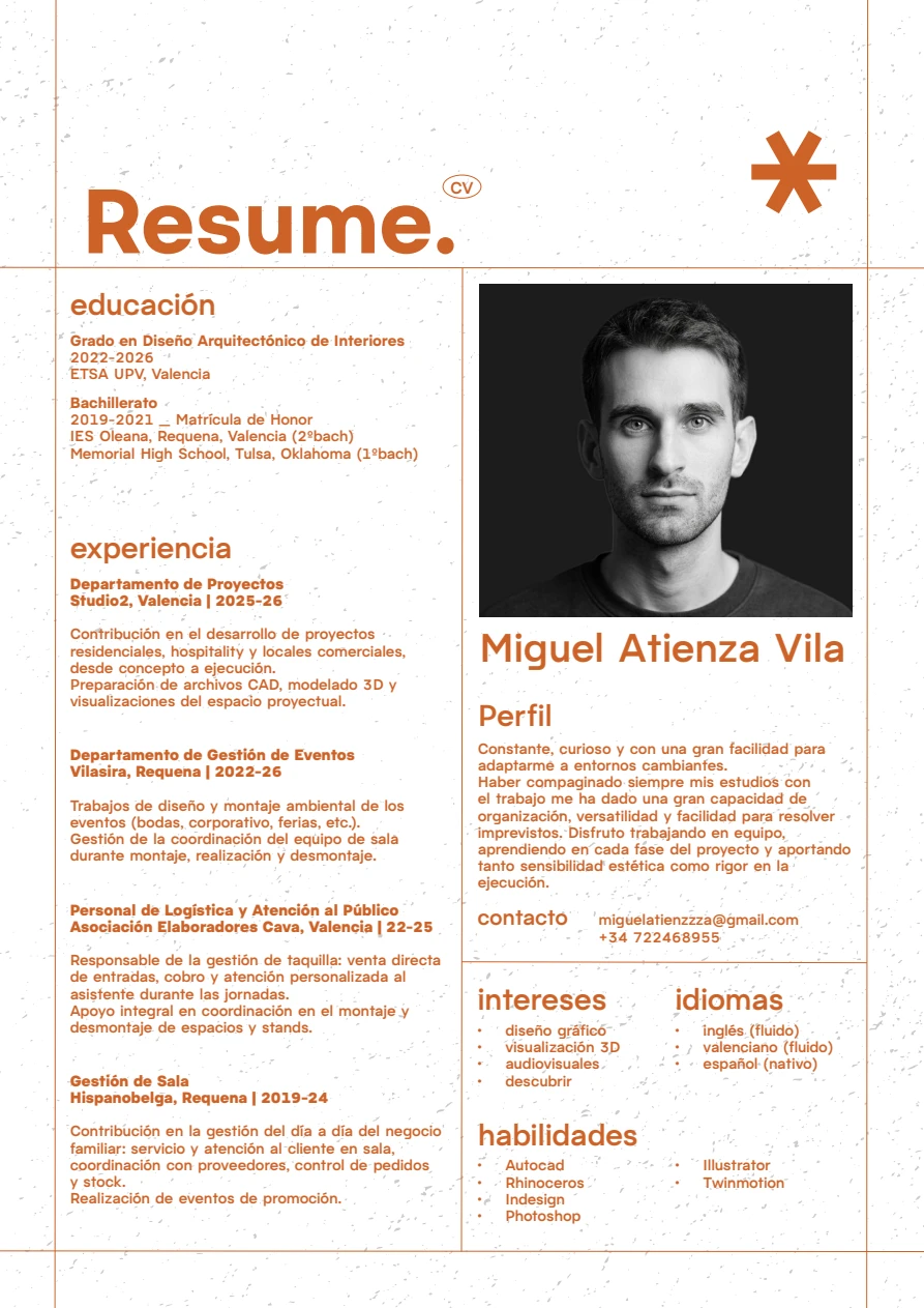 Vista previa del CV original de Miguel Atienza Vila